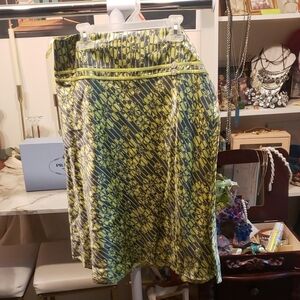 Ted Baker Lime and Black A-Line Skirt